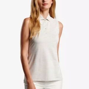 NEW PETER MILLAR Sport Mesh Button Up Sleeveless Polo Shirt